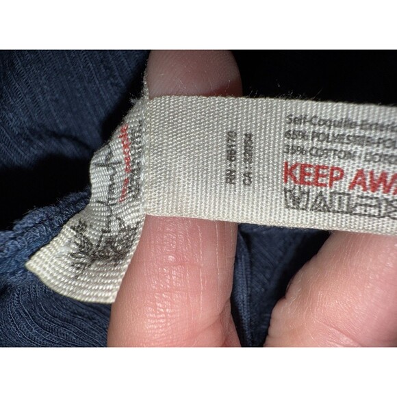 Free People Intimately Only You Ribbed Lace Trim Tank Top Navy Blue Women’s Sz L - Picture 8 of 10